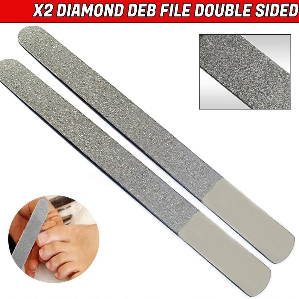 2x 8" Diamond Deb foot skin nail file Steel Podiatry Chiropody Tool